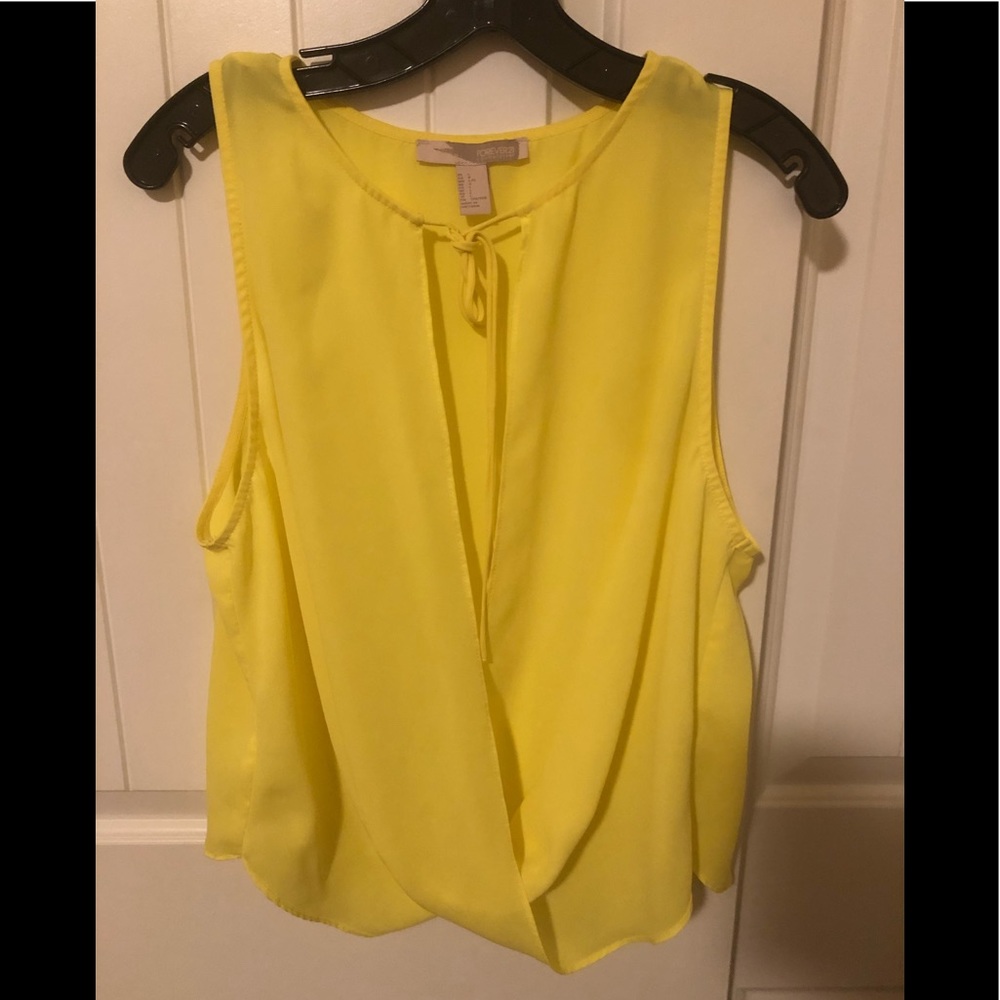 Yellow sleeveless sheer top by forever 21